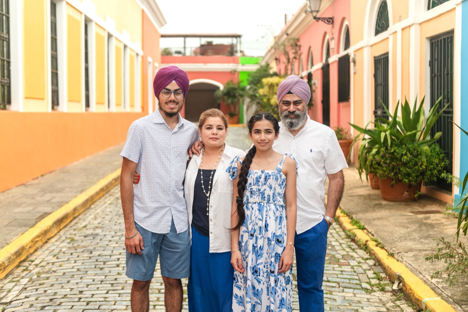 Parnaz with her brother, mother and father