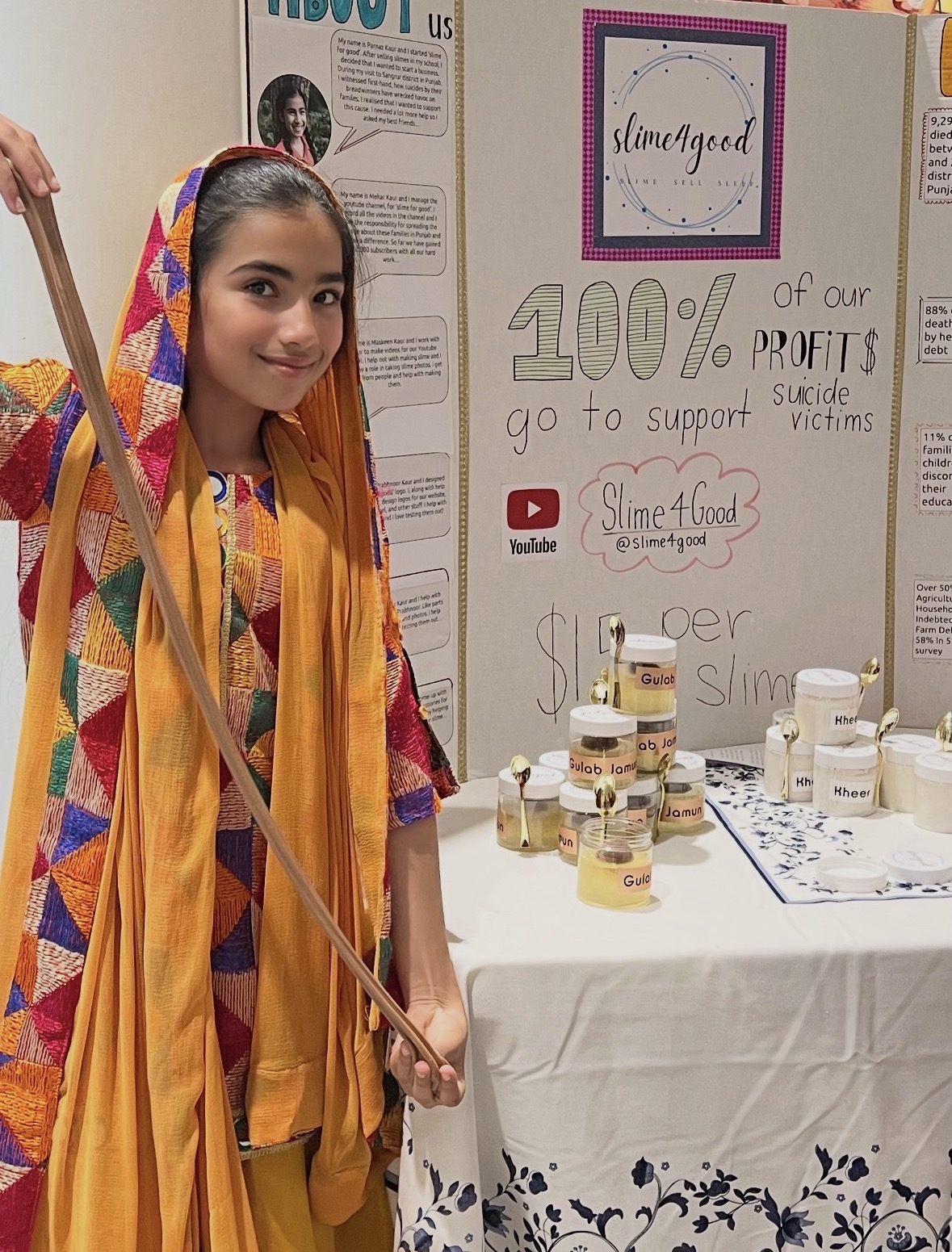Parnaz at the Slime for Good fundraiser table